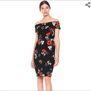NWT - Calvin Klein Floral Printed Off the Shoulder Dress